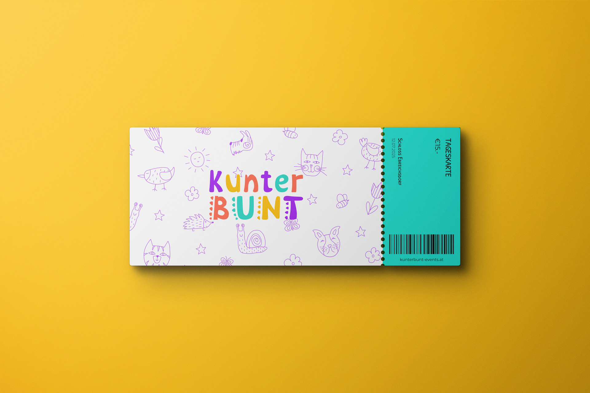 Kunterbunt Ticket Design