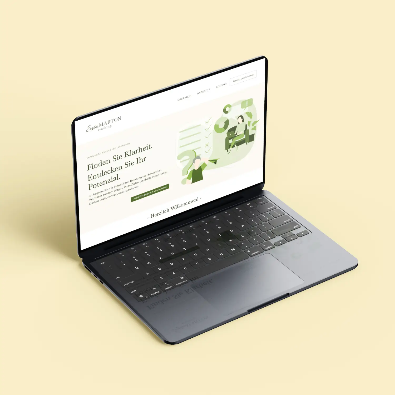 Coaching Website Design in Laptop