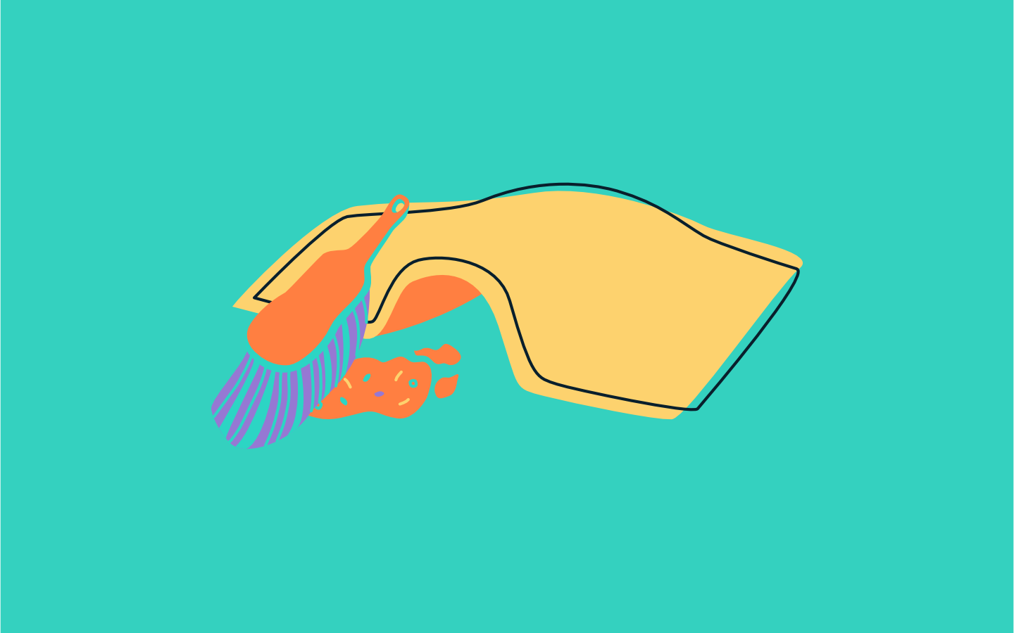 unter den Teppich kehren Vektorillustration